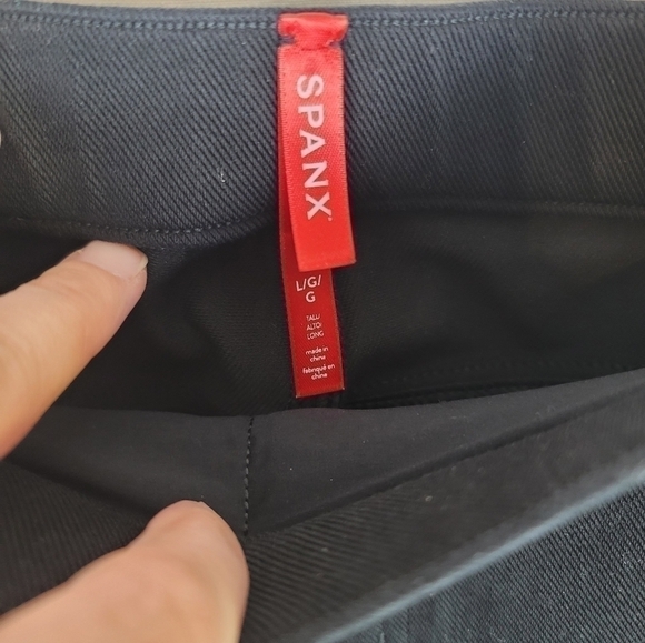 SPANX BLACK RIBBED PULL ON LEGGINGS, SZ LARGE - Picture 5 of 16